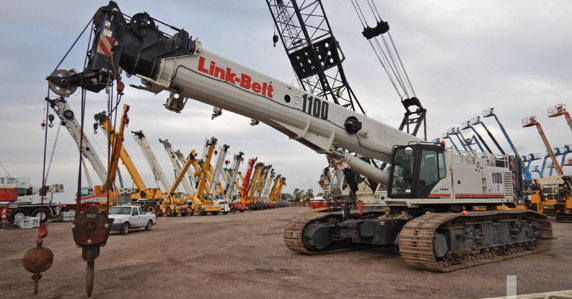2015 Link Belt TCC1100 Crawler Crane 2015 Link Belt TCC1100 Crawler Crane at a Ritchie Bros auction yard